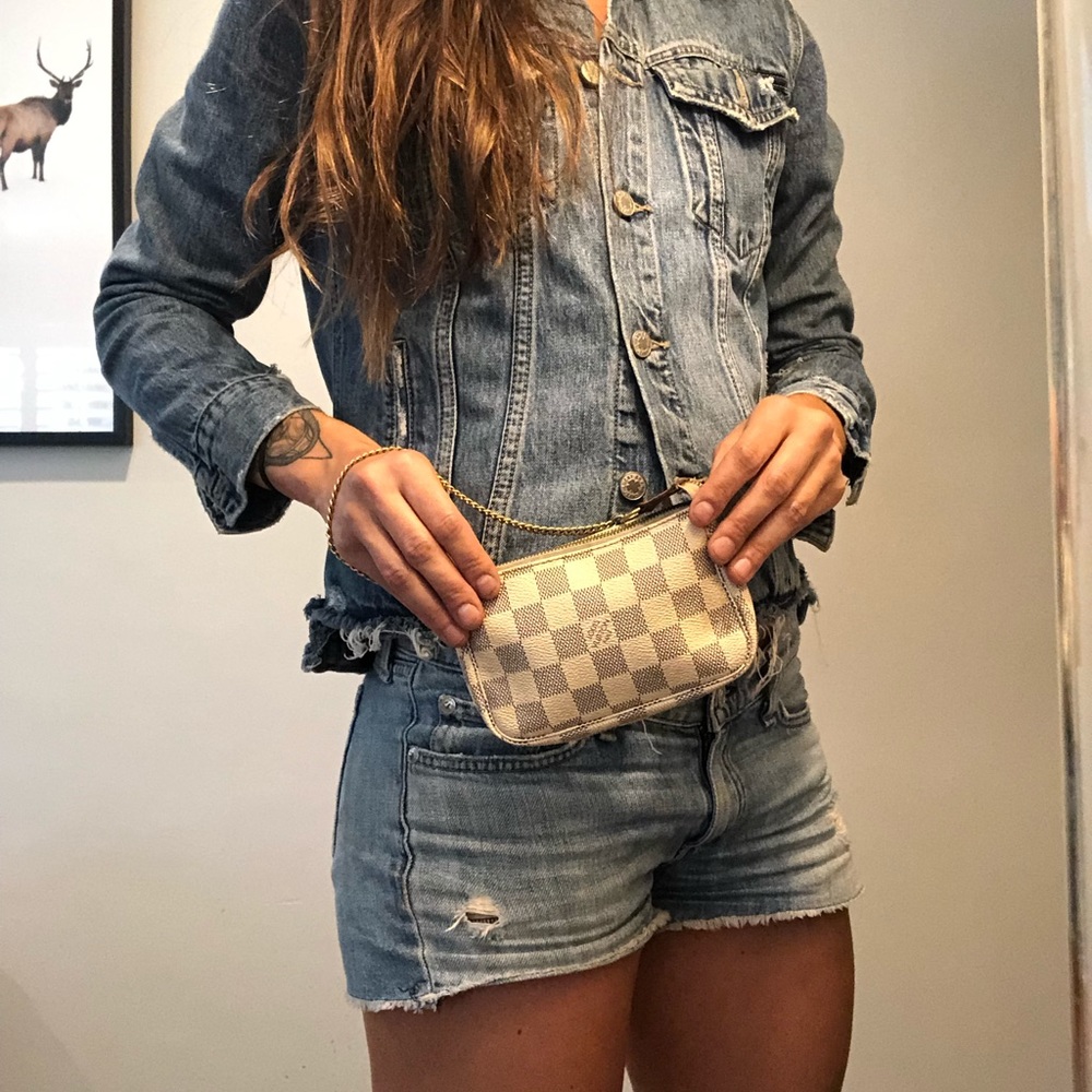 SOLD!! Auth Louis Vuitton Mini Pochette Azur !!